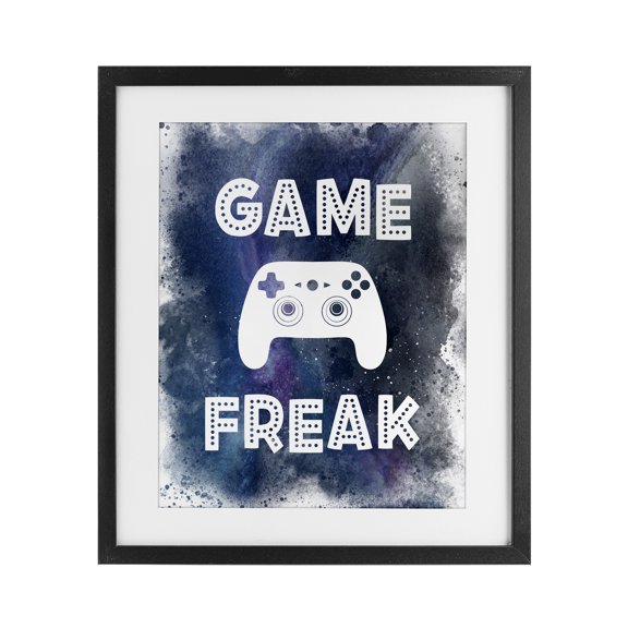 Stupell Industries Game Freak Splash Black Framed Print Under Glass, design by Marcus Prime