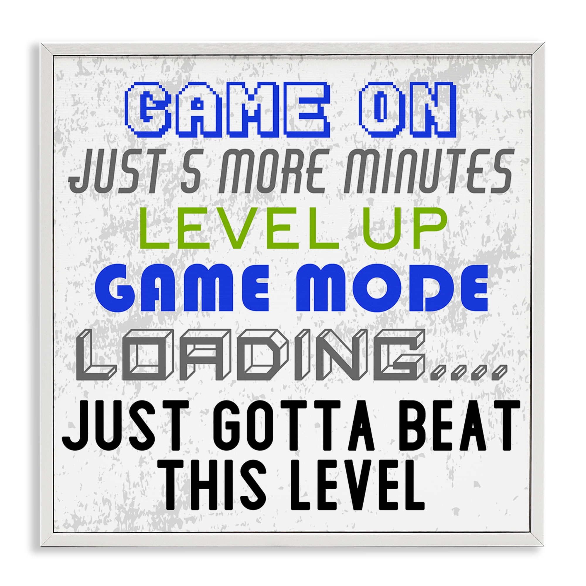 Stupell Industries Game Mode Phrases Entertainment Painting White Framed Art Print Wall Art, 12 x 12