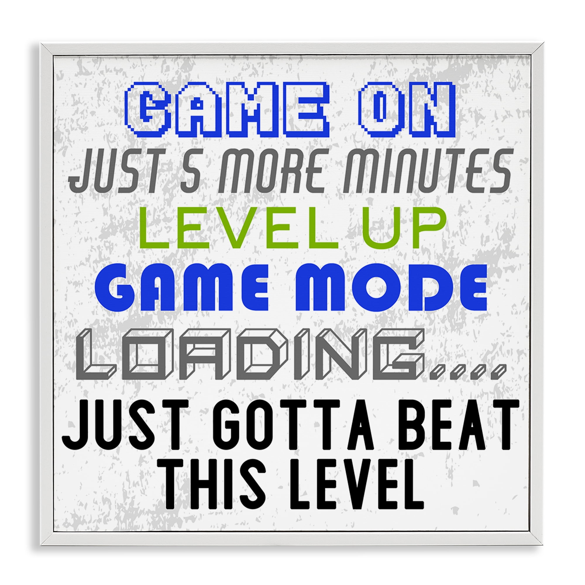 Stupell Industries Game Mode Phrases Entertainment Painting White Framed Art Print Wall Art, 17 x 17