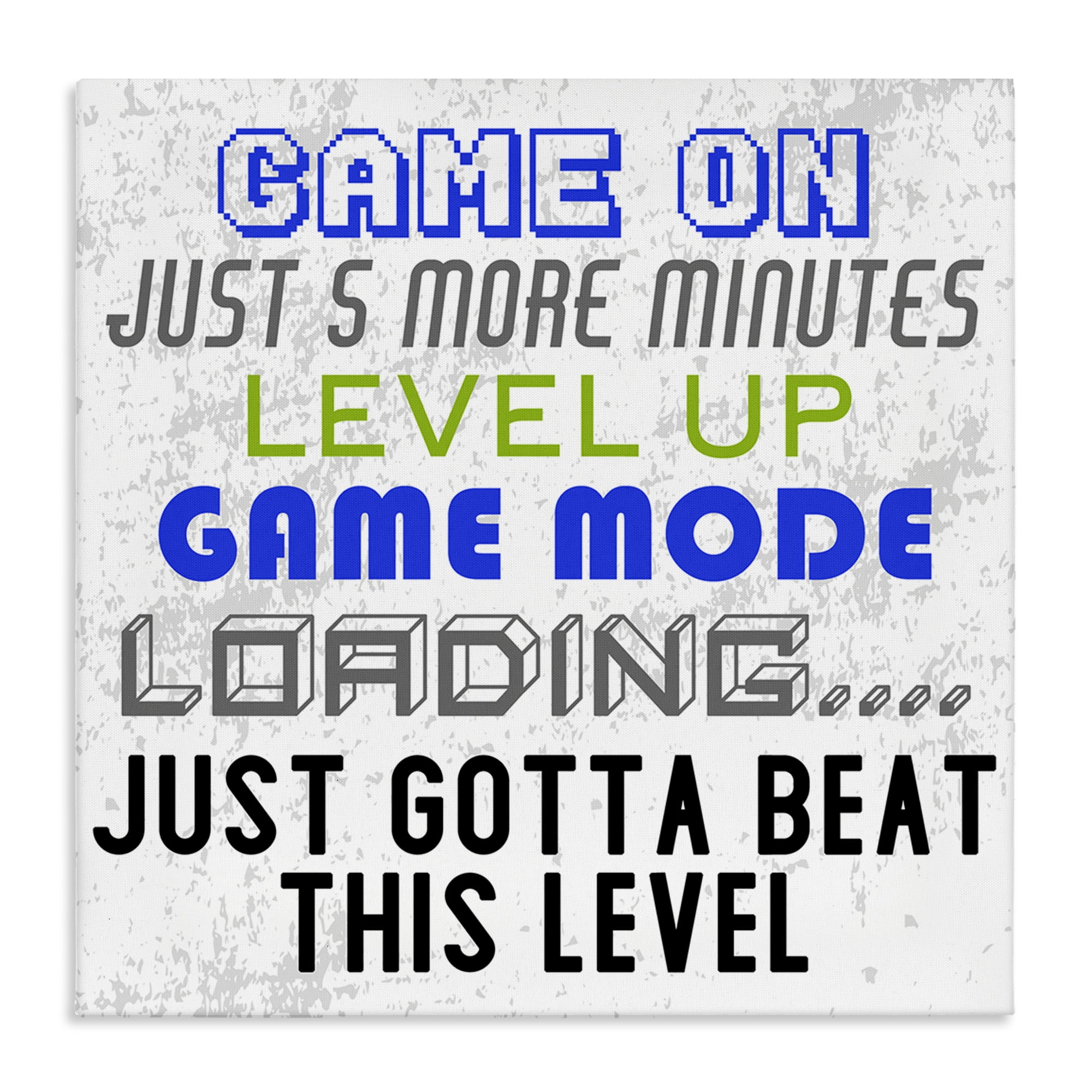 Stupell Industries Game Mode Phrases Entertainment Painting Wrapped Canvas Art Print Wall Art, 36 x 36