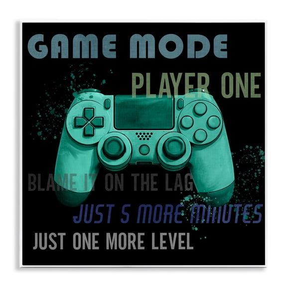 Stupell Industries Game Mode Player One Controller Wall Plaque Art, design by Kim Allen