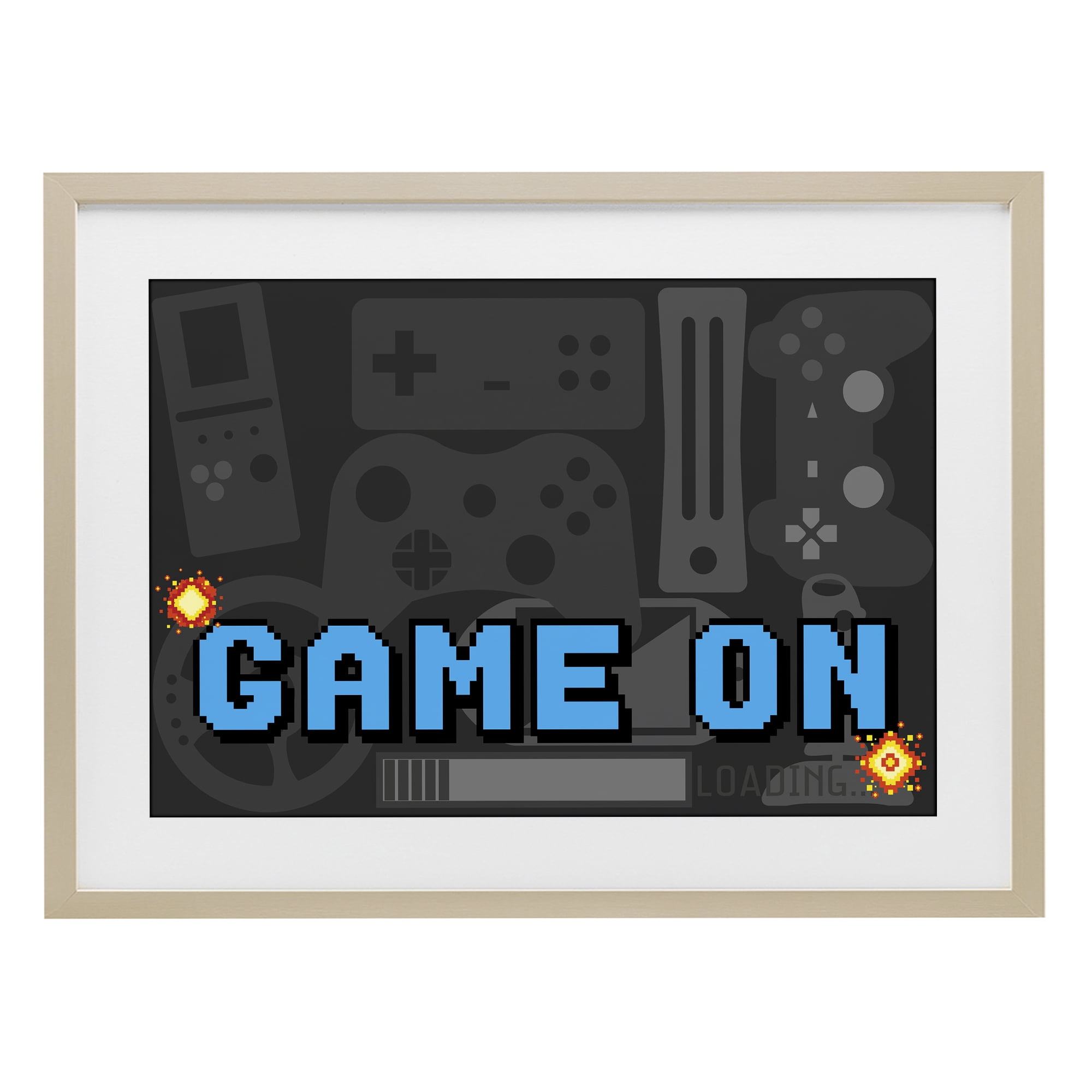 Stupell Industries Game On Arcade Birch Framed Print Under Glass, design by Kim Allen