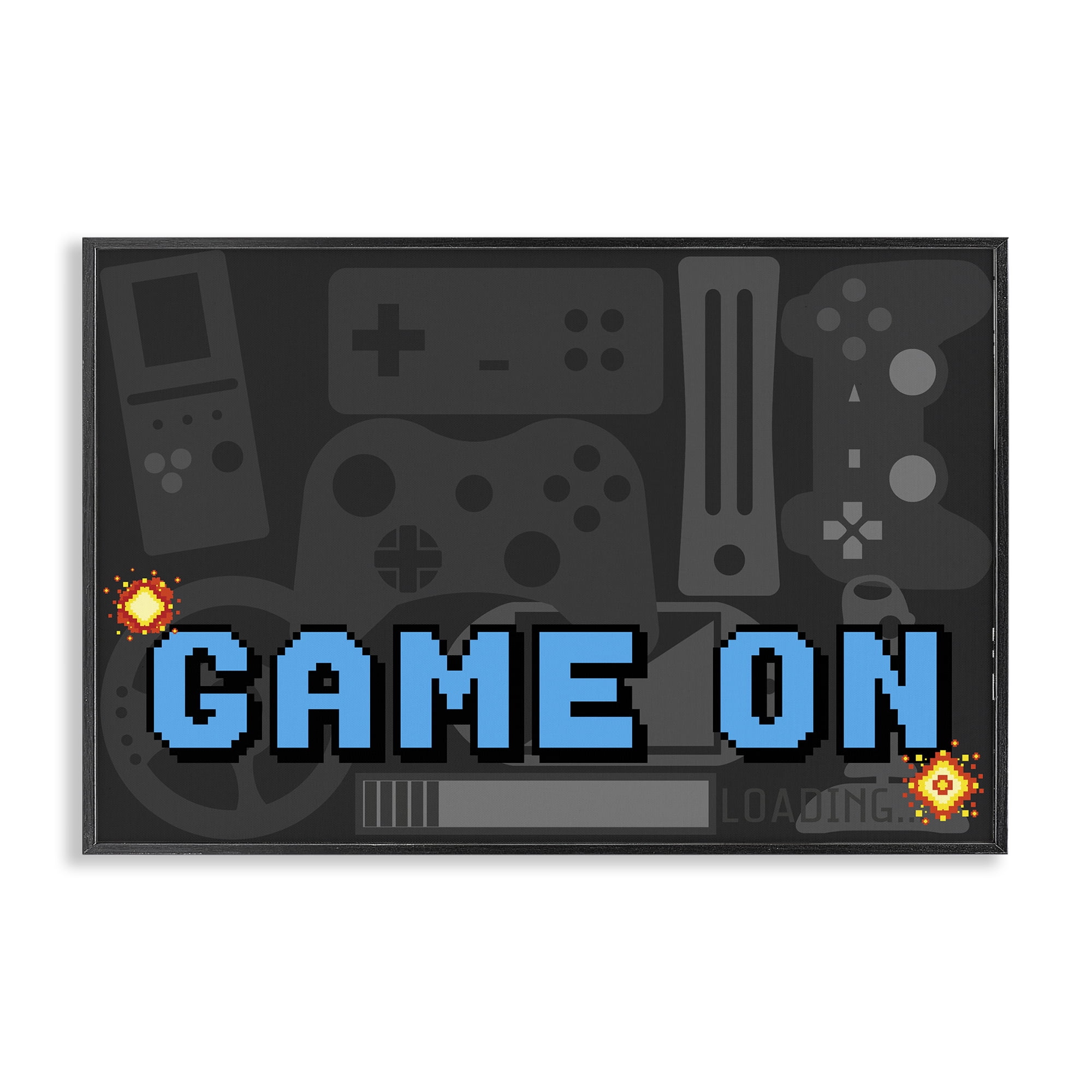 Stupell Industries Game On Arcade Black Framed Giclee Art, design by Kim Allen