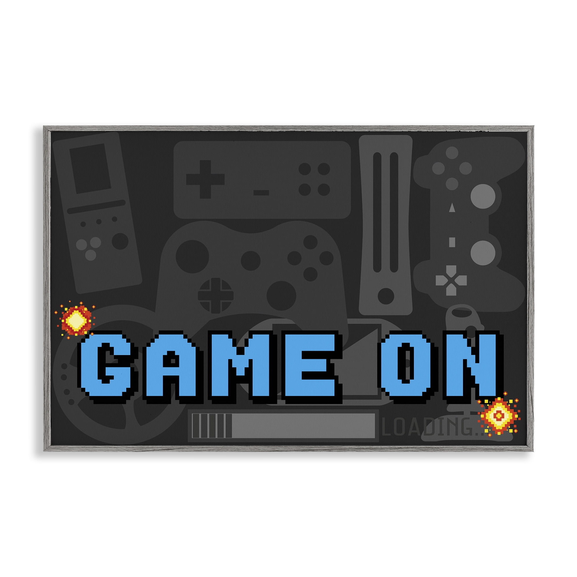 Stupell Industries Game On Arcade Gray Framed Giclee Art, design by Kim Allen