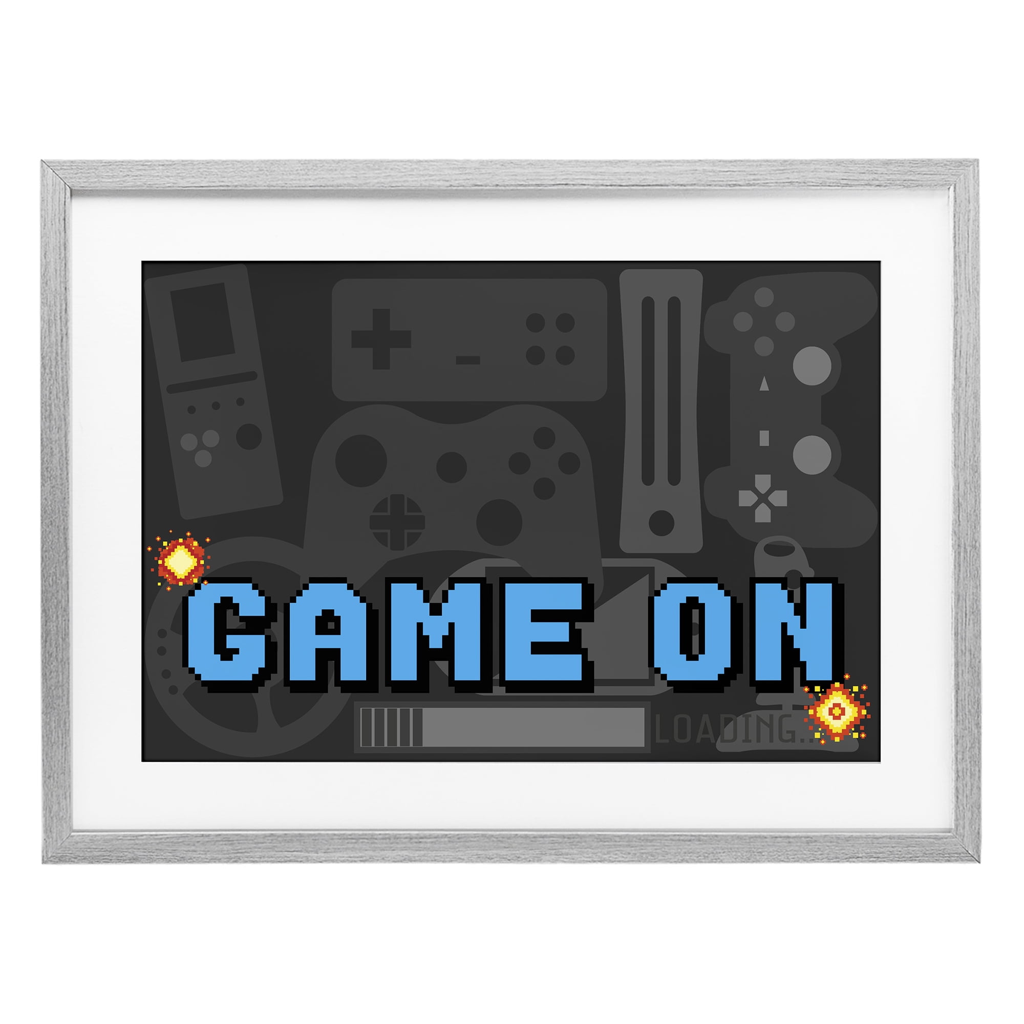 Stupell Industries Game On Arcade Gray Framed Print Under Glass, design by Kim Allen