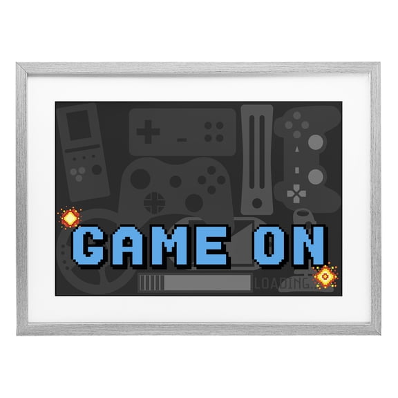 Stupell Industries Game On Arcade Gray Framed Print Under Glass, design by Kim Allen