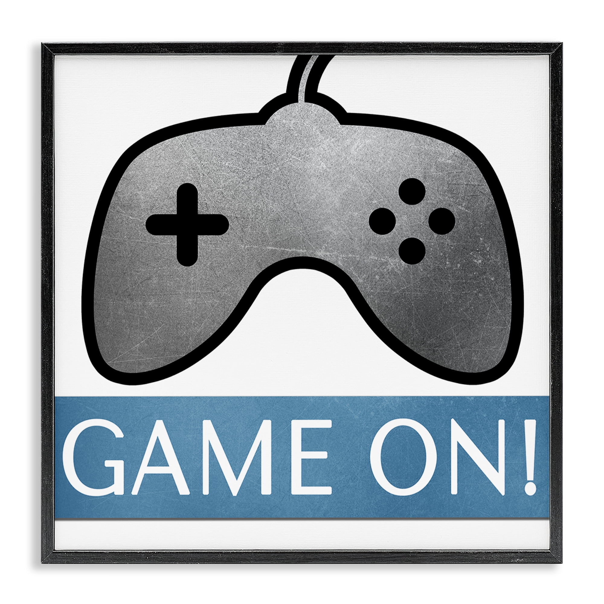 Stupell Industries Game On Controller Entertainment Painting Black Framed Art Print Wall Art, 24 x 24