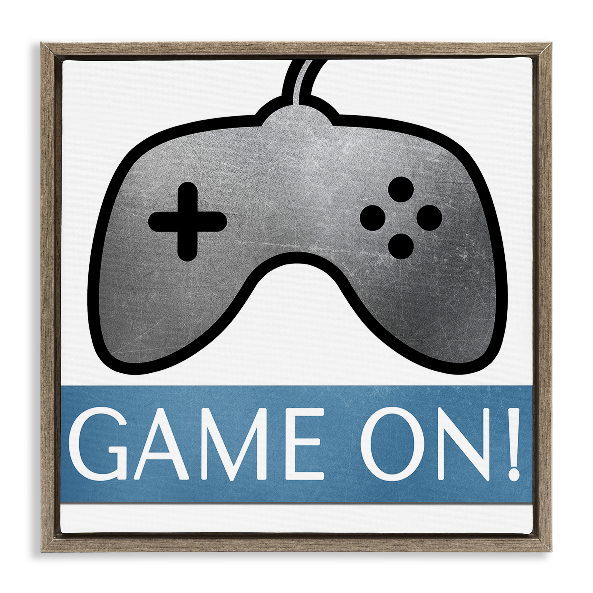 Stupell Industries Game On Controller Entertainment Painting Brown Floater Framed Canvas Art Print Wall Art, 18 x 18