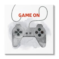 Stupell Industries Game On Gamer Joystick Controller Art for Kids Painting Gallery Wrapped Canvas Print Wall Art