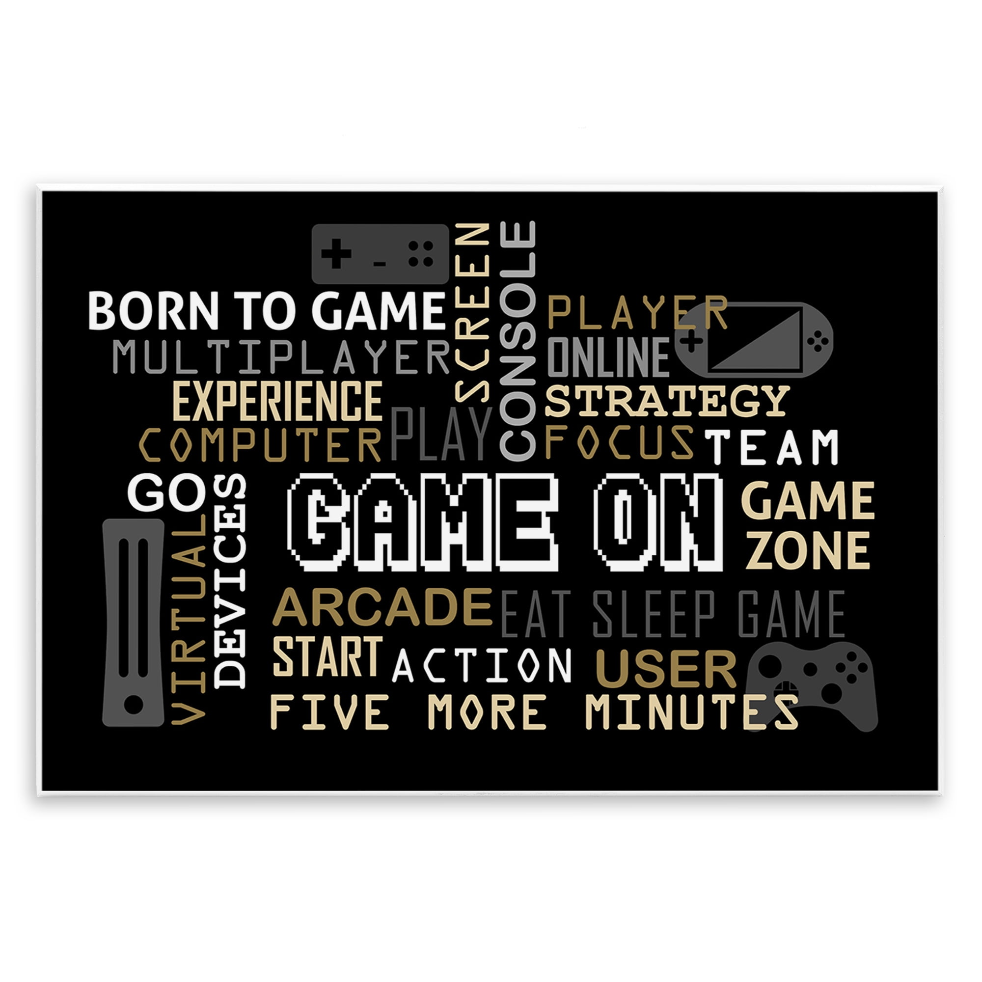 Stupell Industries Game On Gamer Typography Wall Plaque Art, design by Kim Allen