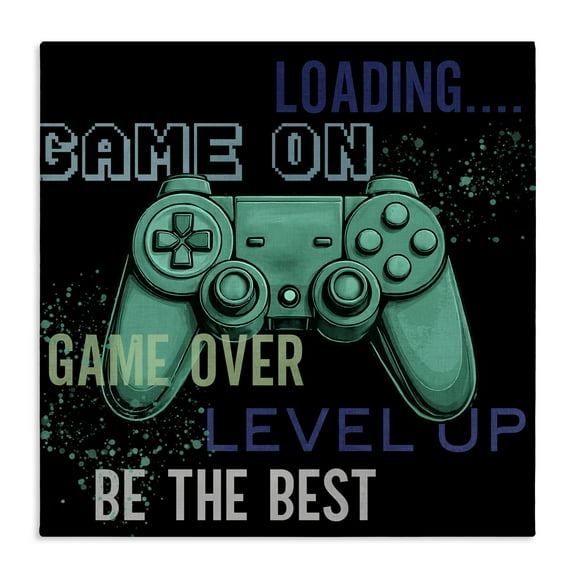 Stupell Industries Game On Level Up Controller Canvas Wall Art, design by Kim Allen