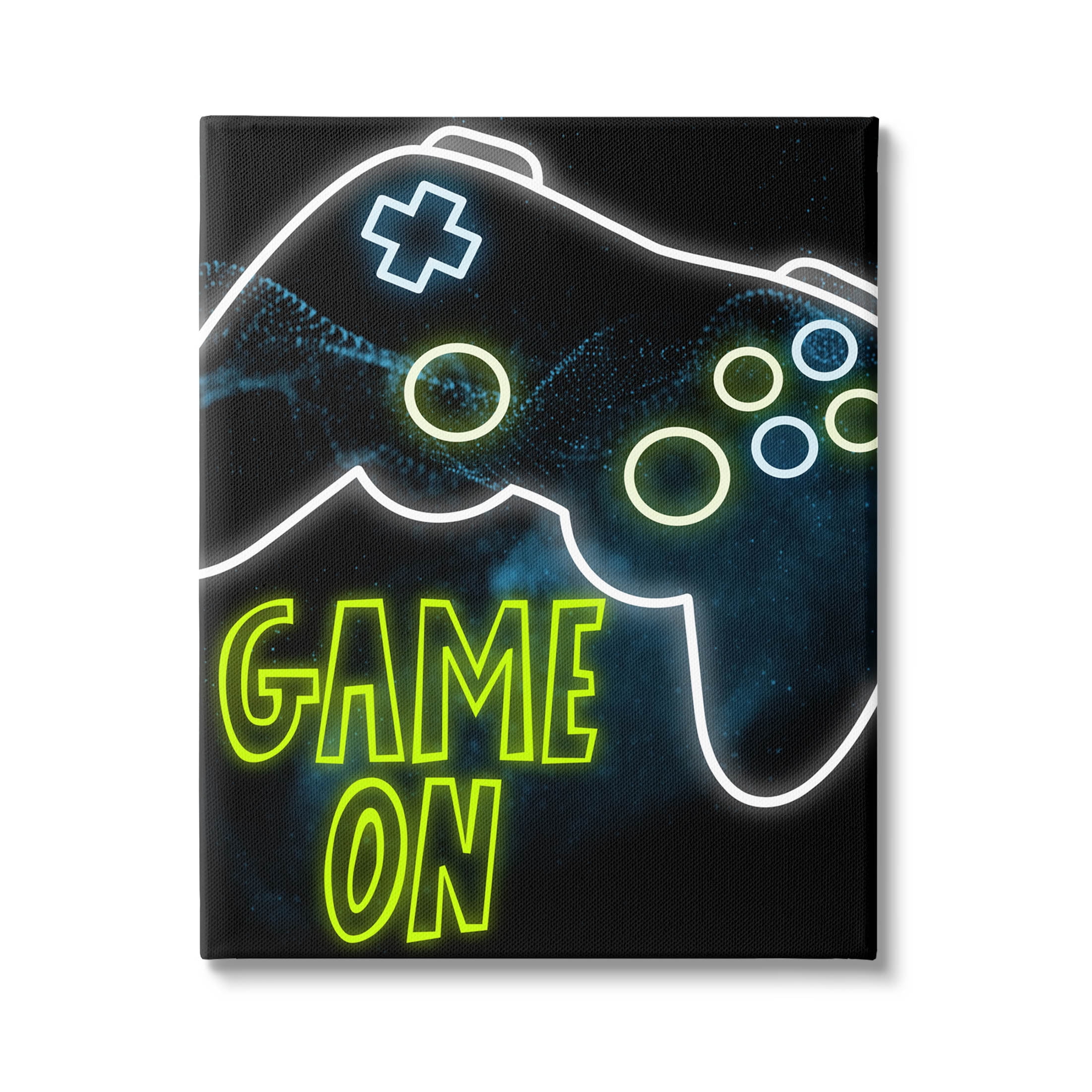 Stupell Industries Game On Neon Controller Graphic Art Gallery Wrapped Canvas Print Wall Art, Design by Marcus Prime