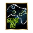 thumbnail image 1 of Stupell Industries Game On Neon Controller Graphic Art Metallic Gold Floating Framed Canvas Print Wall Art, Design by Marcus Prime, 1 of 6