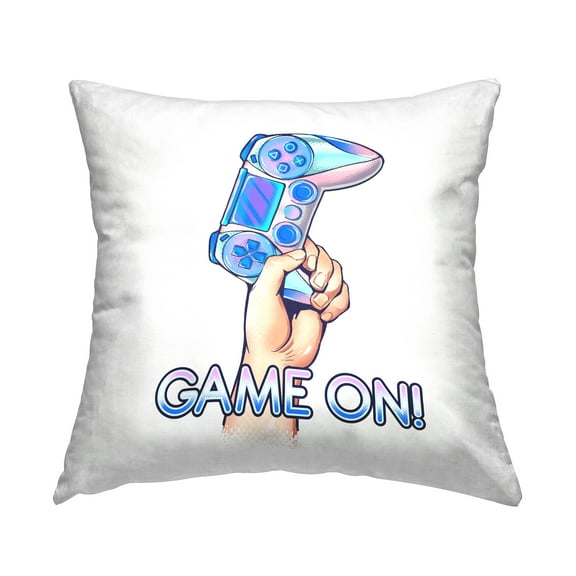 Stupell Industries Game On Typography Gleaming Gaming Controller Design by Ziwei Li Throw Pillow