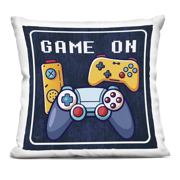Stupell Industries Game On with Controllers Decorative Printed Throw Pillow, design by Mollie B.