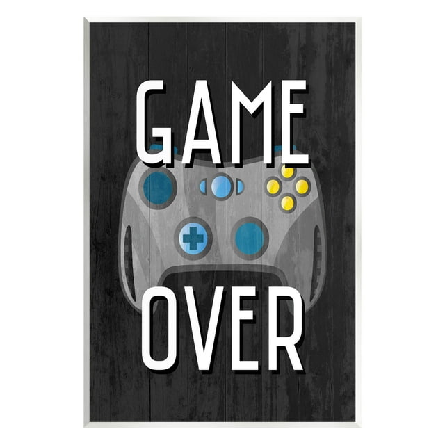 Stupell Industries Game Over Controller Graphic Art Unframed Art Print Wall Art, Design by Kim Allen