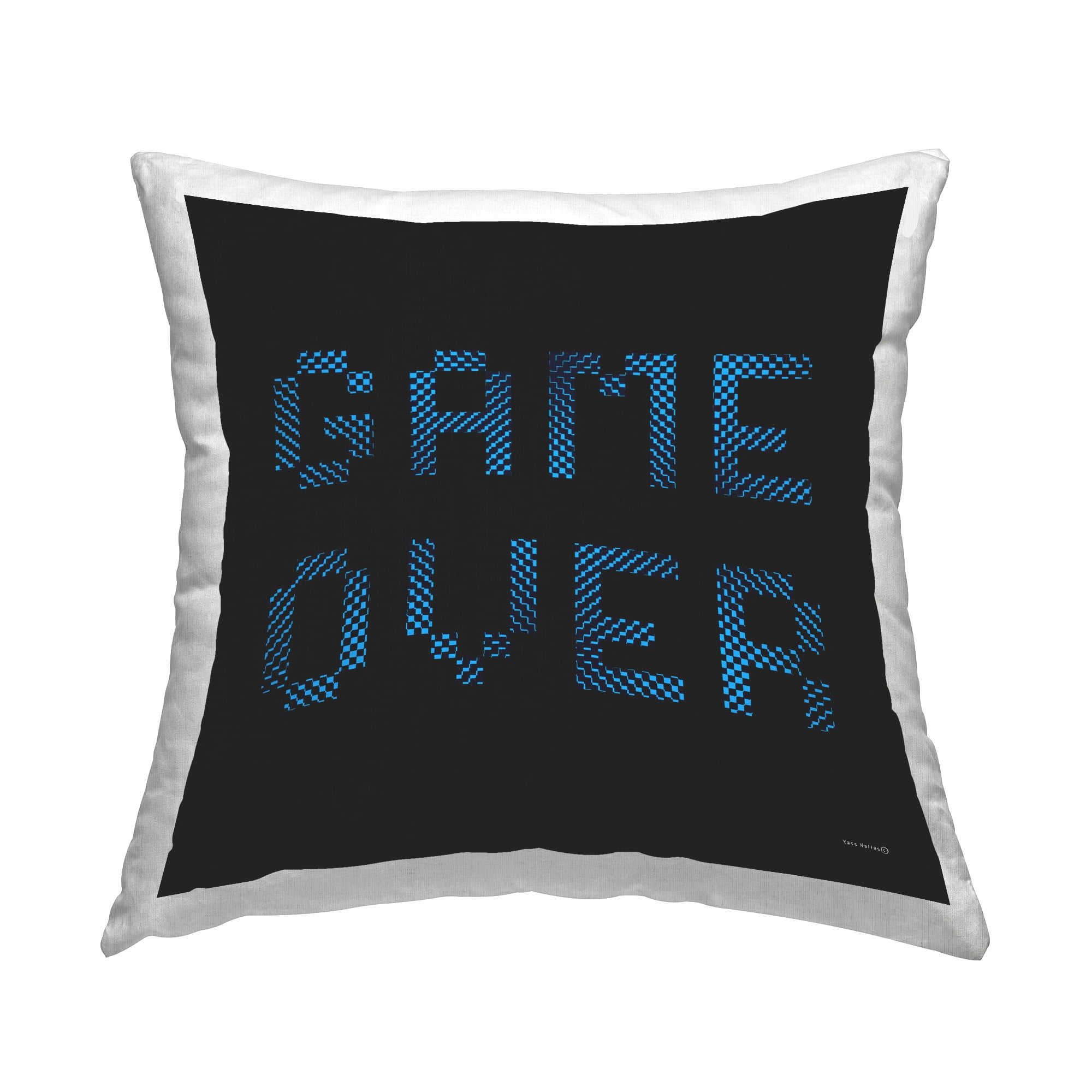 Stupell Industries Game Over Pixel Phrase Decorative Printed Throw Pillow Design by Yass Naffas Designs