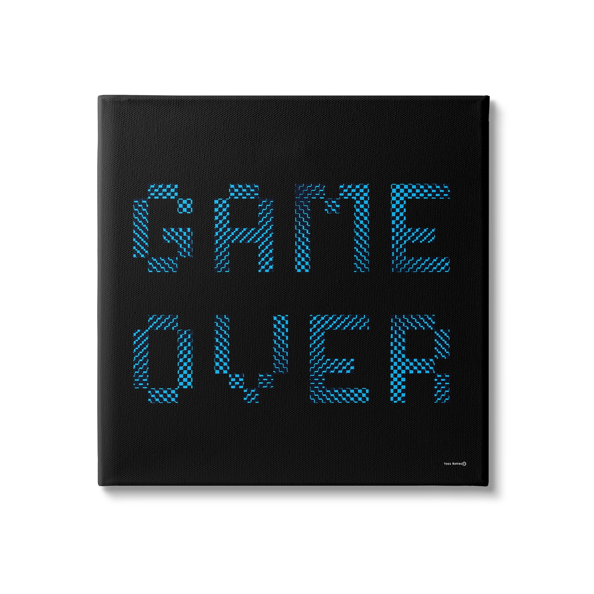 Stupell Industries Game Over Pixel Phrase Typography Painting Gallery Wrapped Canvas Art Print Wall Art, 24 x 24