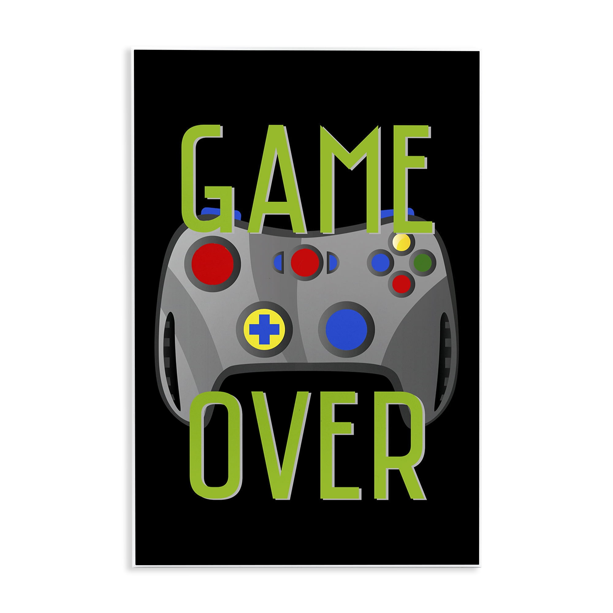 Stupell Industries Game Over with Controller Typography Painting Unframed Art Print Wall Art, 13 x 19