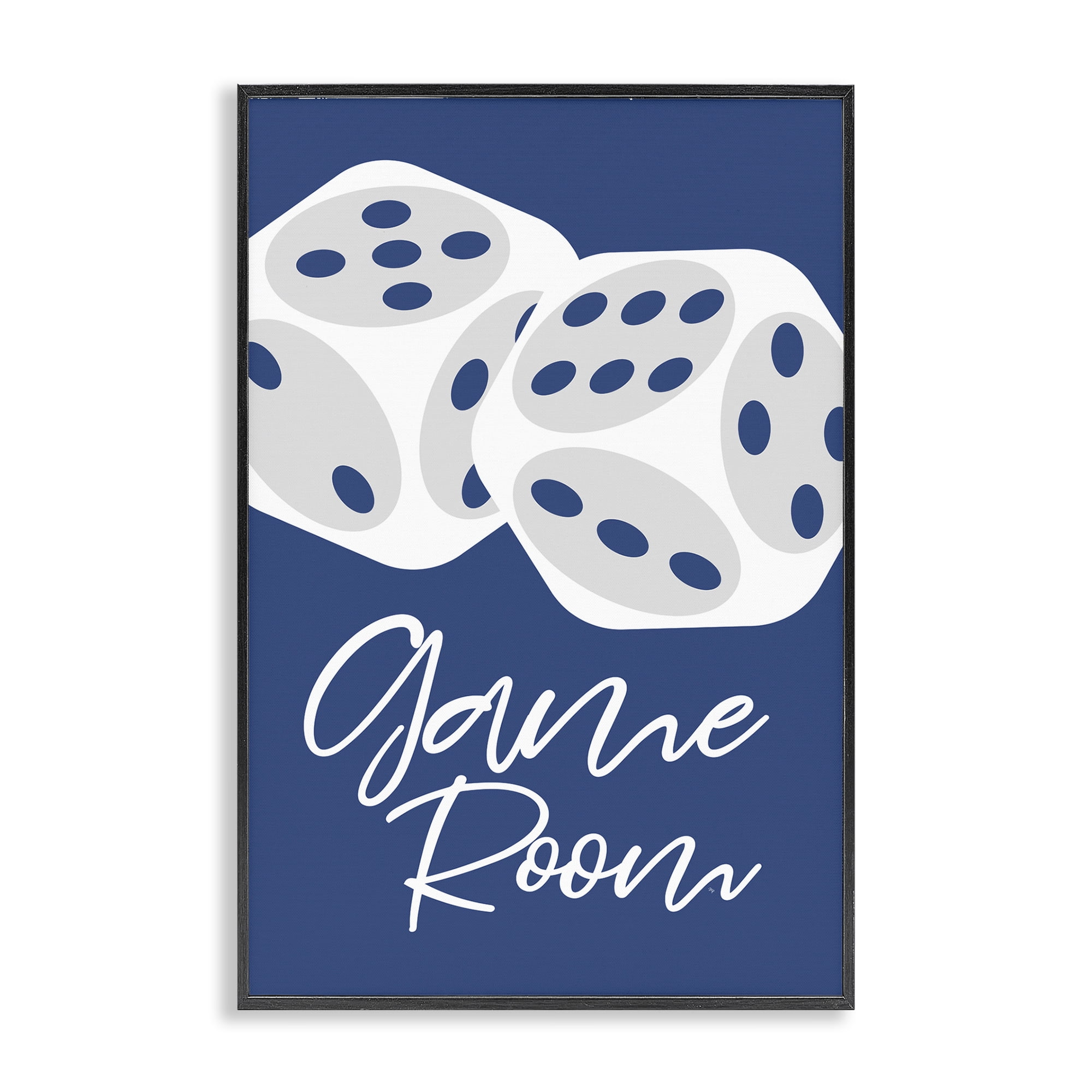 Stupell Industries Game Room with Dice Entertainment Painting Black Framed Art Print Wall Art, 20 x 30