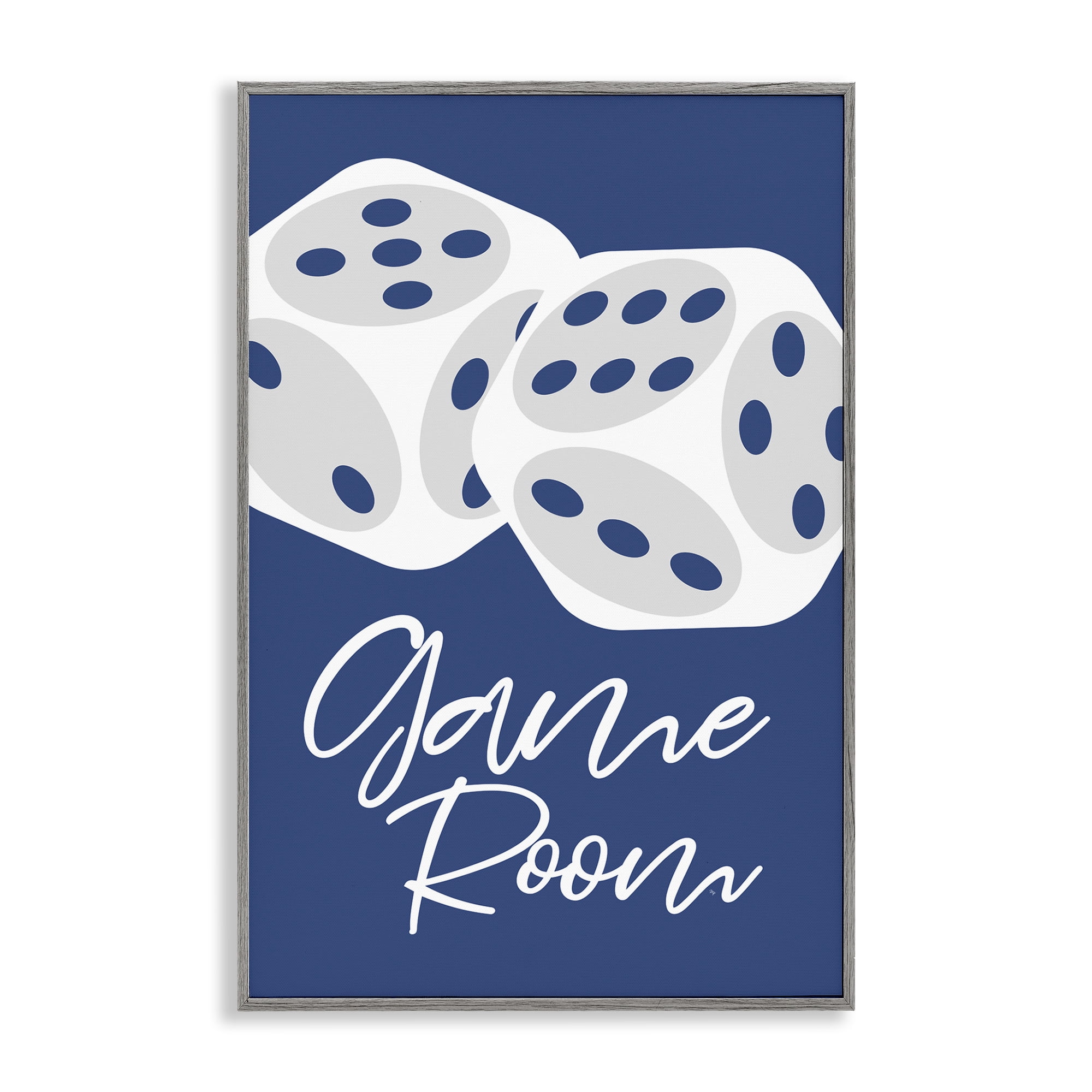 Stupell Industries Game Room with Dice Entertainment Painting Gray Framed Art Print Wall Art, 16 x 24