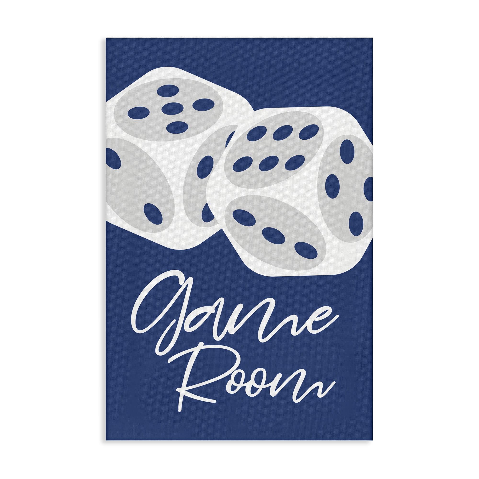 Stupell Industries Game Room with Dice Entertainment Painting Wrapped Canvas Art Print Wall Art, 30 x 45