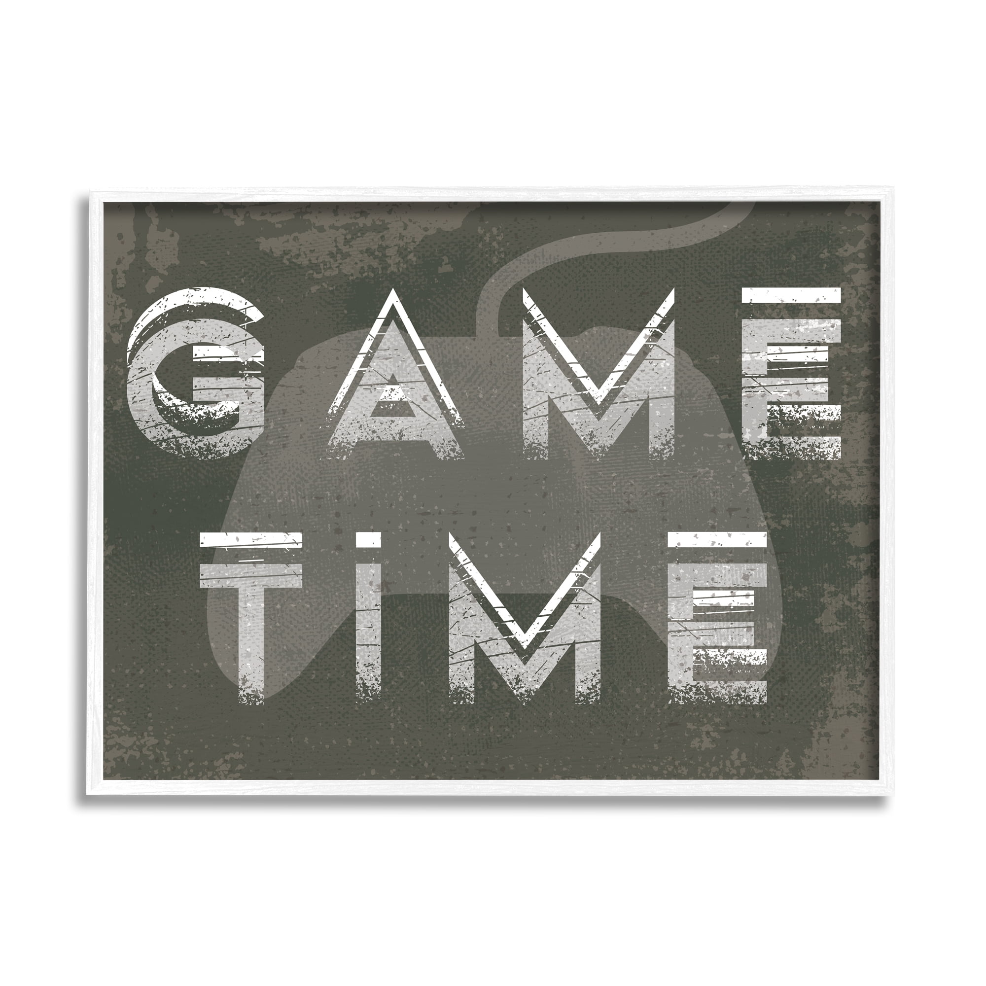 Stupell Industries Game Time Distressed Typography Modern Video Gamer, 24 x 30, Designed by Daphne Polselli
