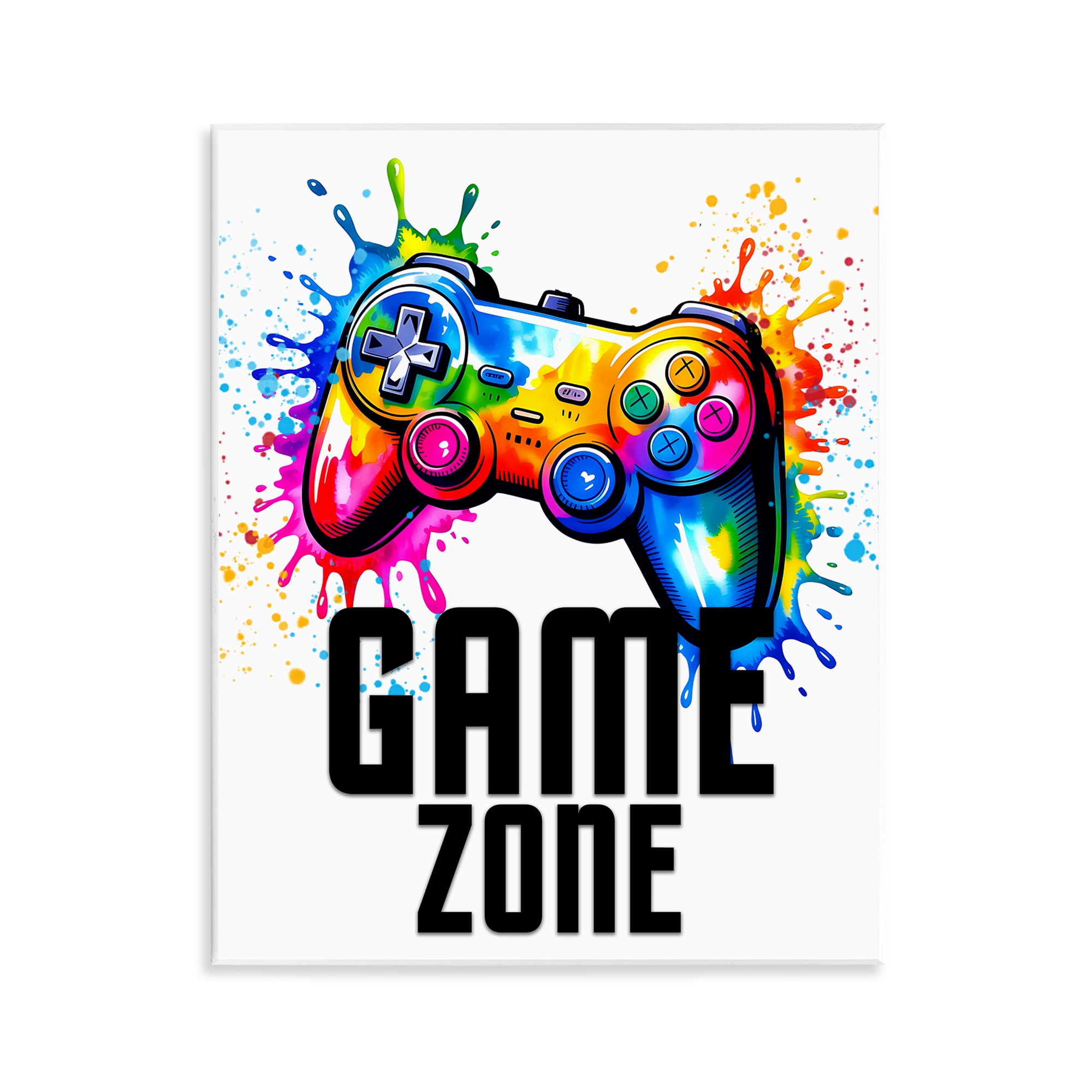 Stupell Industries Game Zone Bright Splash Wall Plaque Art, design by Kim Allen