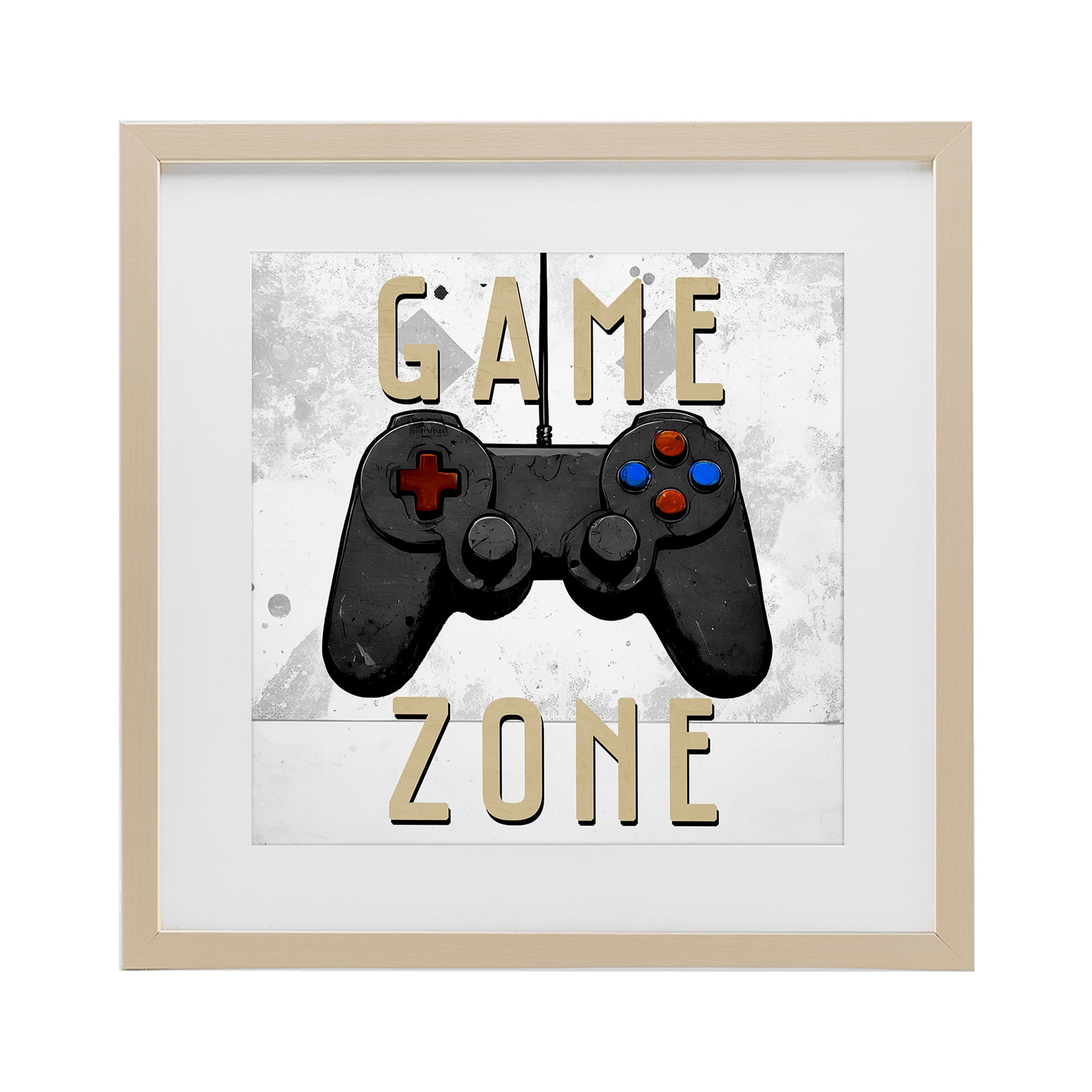 Stupell Industries Game Zone Control Birch Framed Print Under Glass, design by Kim Allen