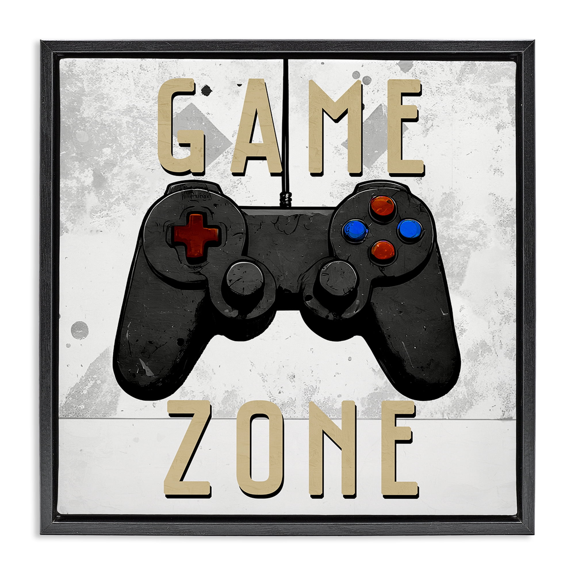 Stupell Industries Game Zone Control Black Framed Floater Canvas Wall Art, design by Kim Allen