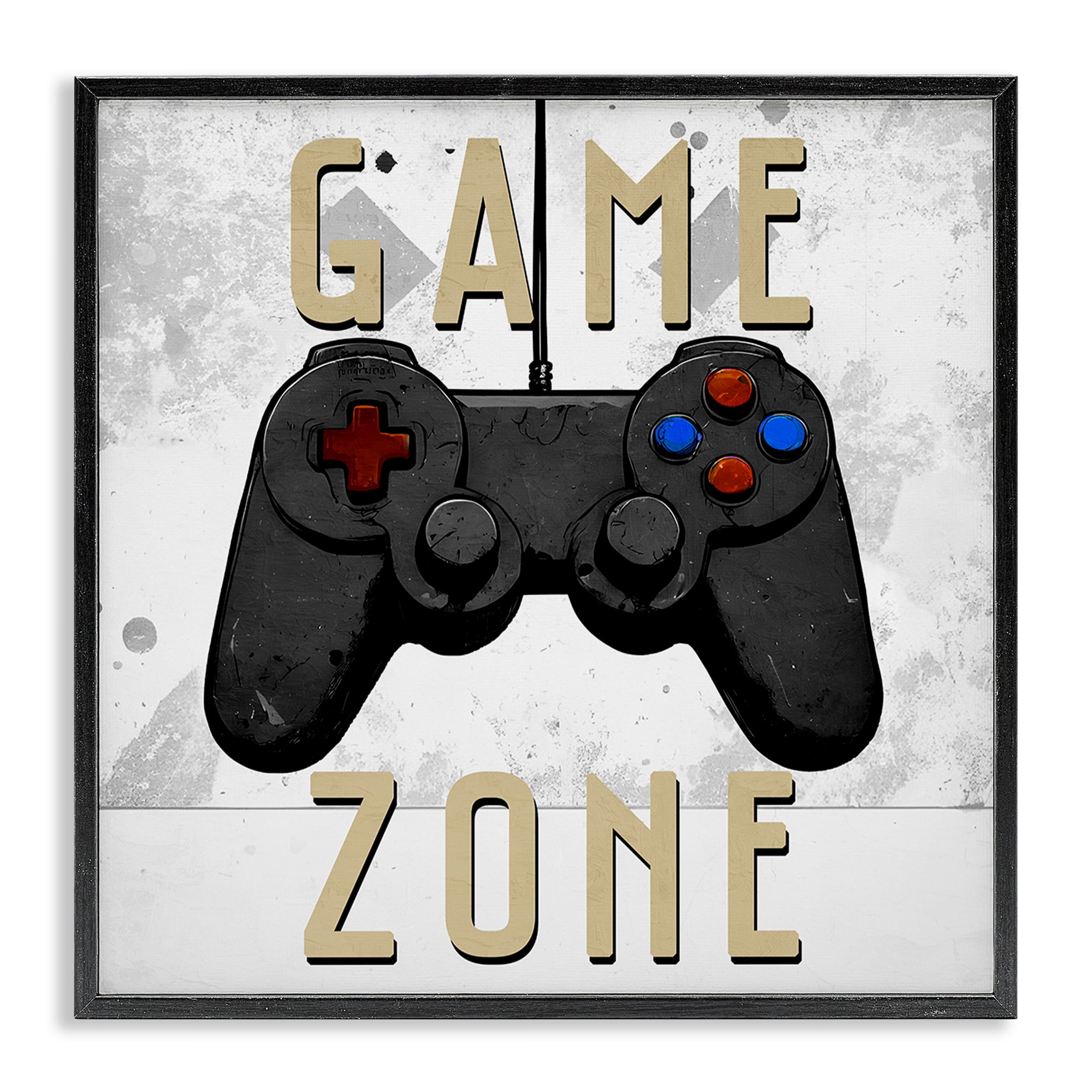 Stupell Industries Game Zone Control Black Framed Giclee Art, design by Kim Allen