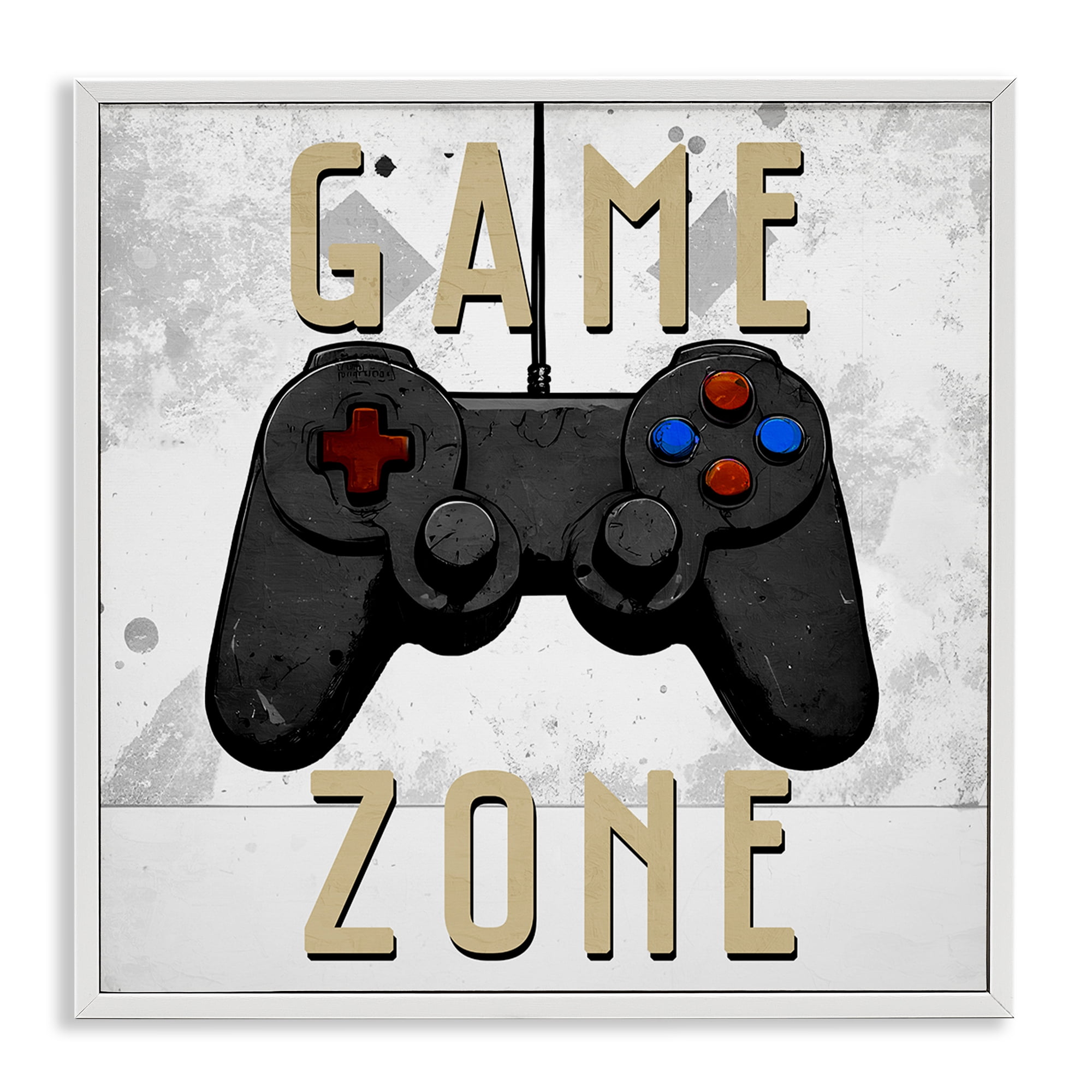 Stupell Industries Game Zone Control White Framed Giclee Art, design by Kim Allen