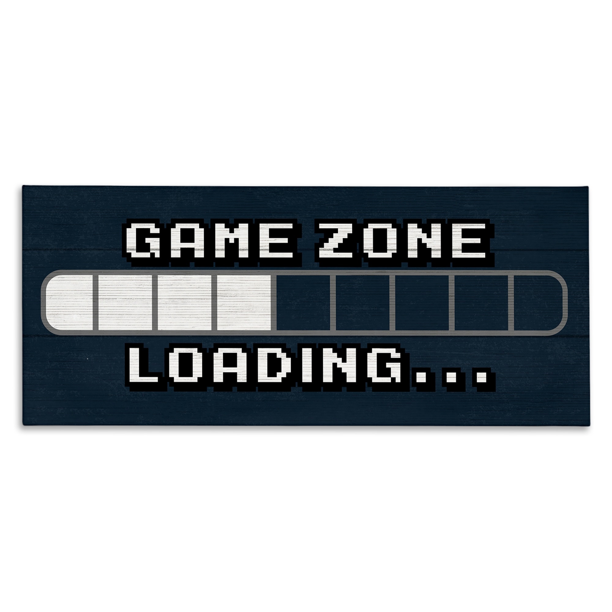 Stupell Industries Game Zone Loading Pixel Text Video Gamer , 24 x 10, Design by Lil' Rue