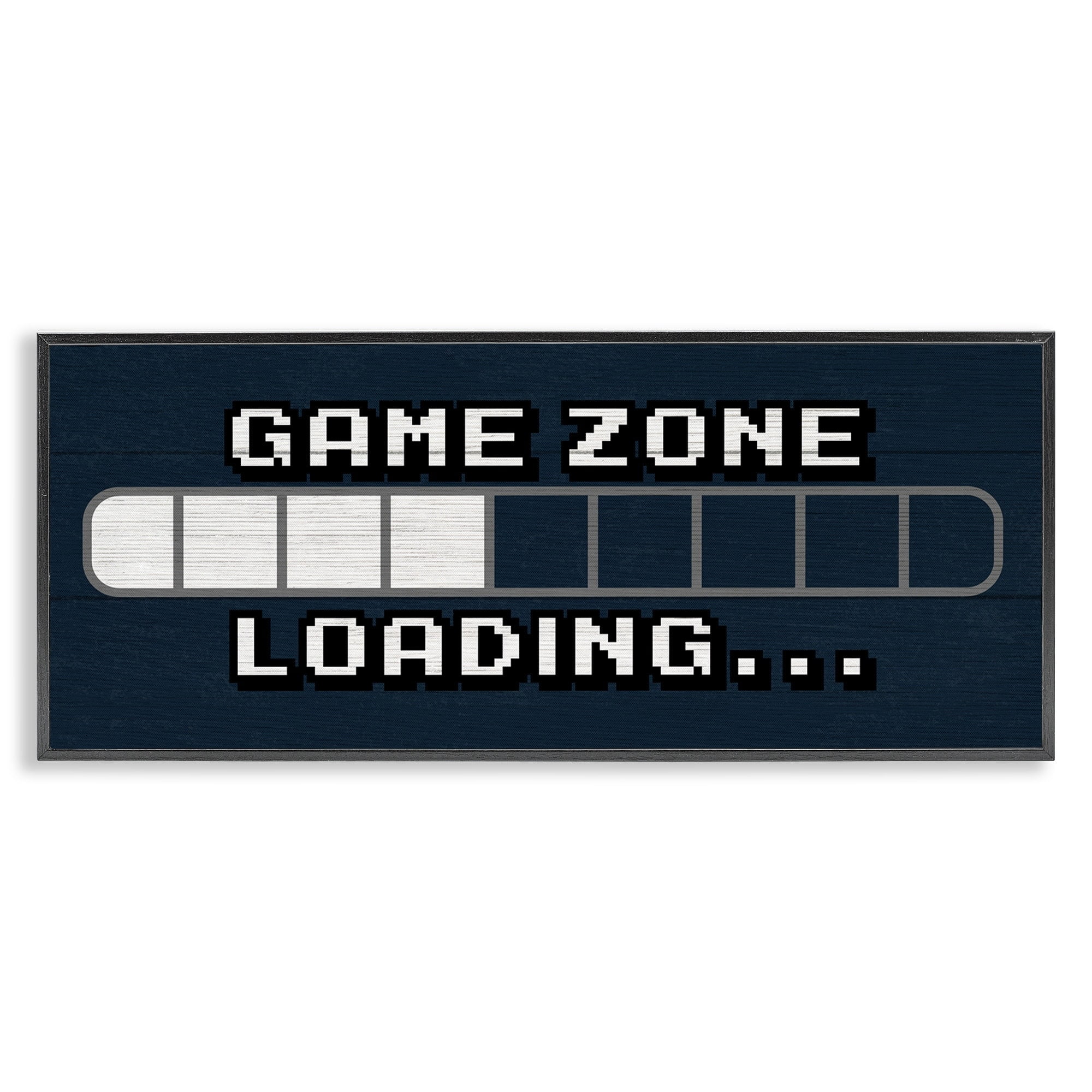 Stupell Industries Game Zone Loading Pixel Text Video Gamer , 30 x 13, Design by Lil' Rue