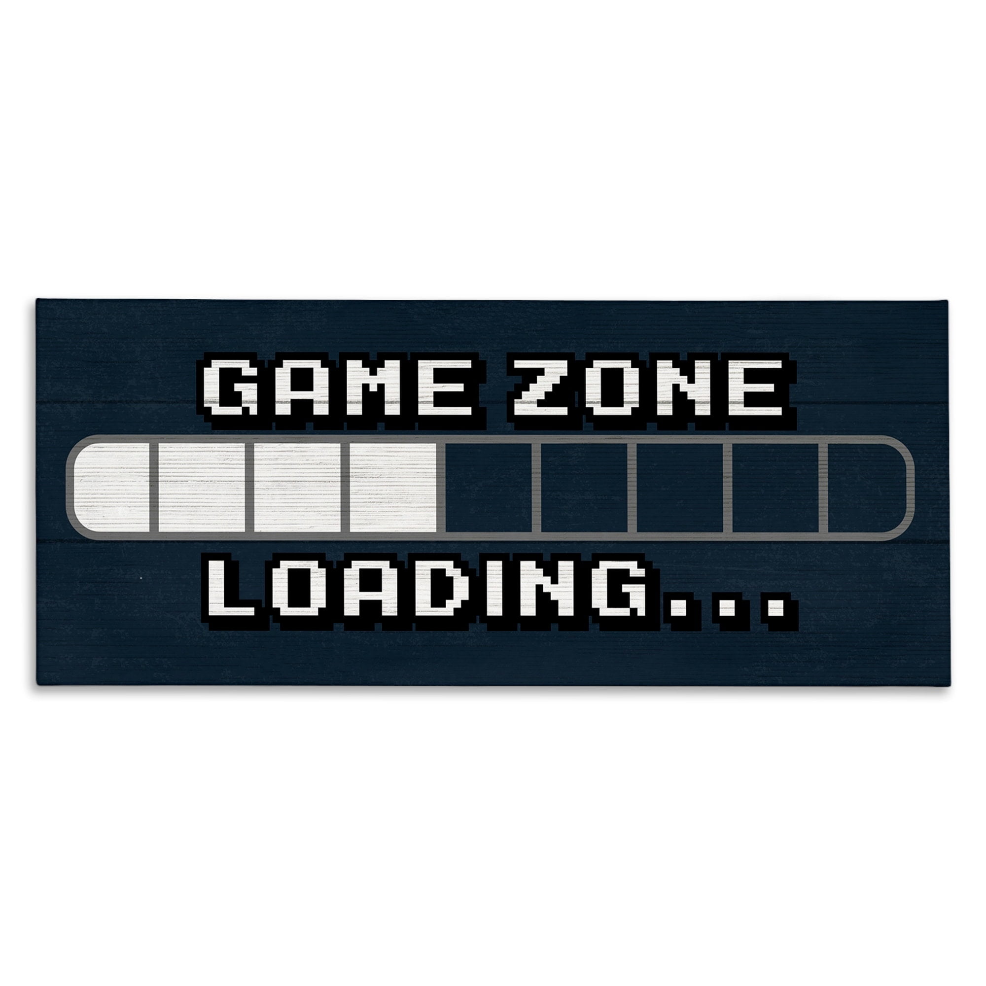 Stupell Industries Game Zone Loading Pixel Text Video Gamer , 48 x 20, Design by Lil' Rue