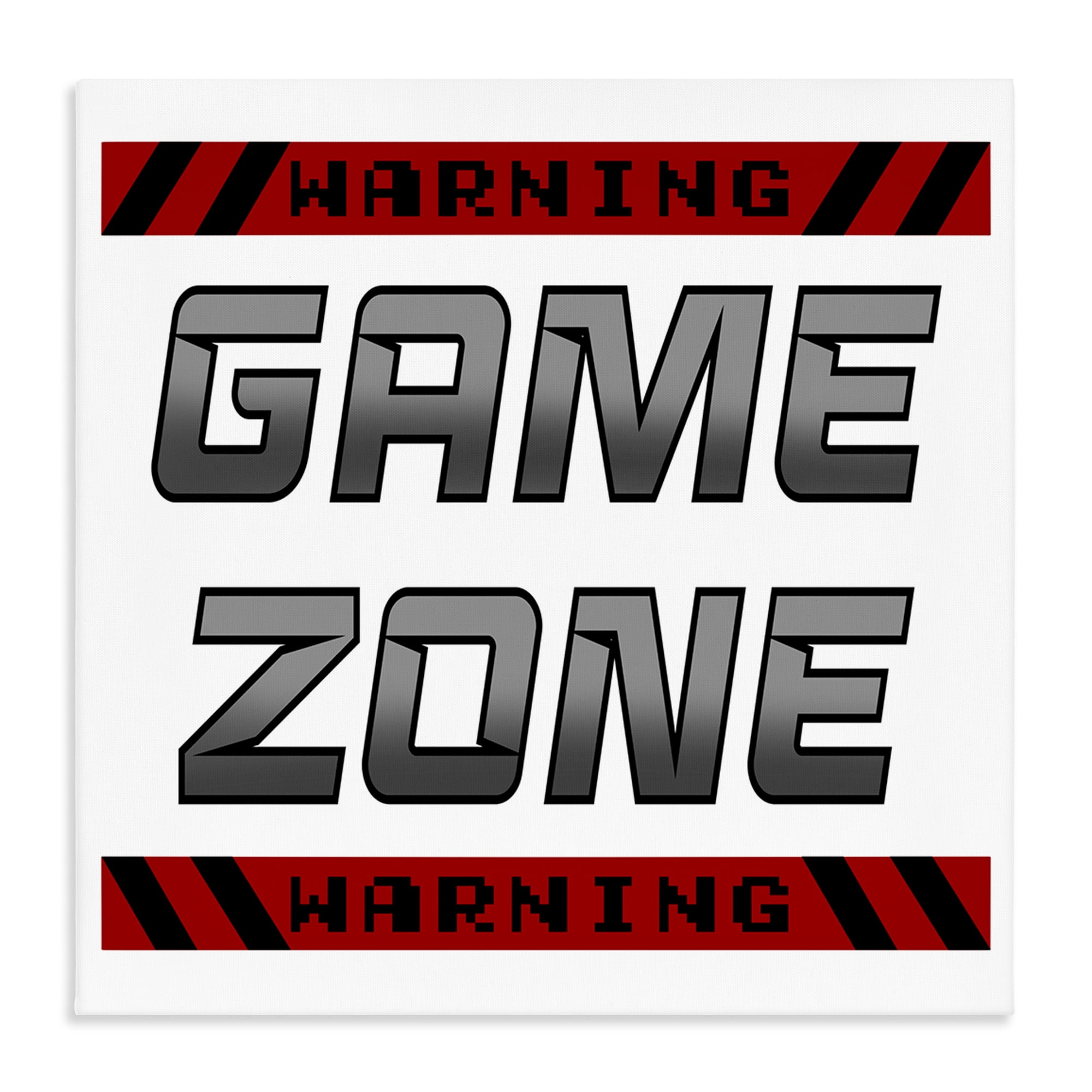 Stupell Industries Game Zone Warning Canvas Wall Art, design by Marcus Prime