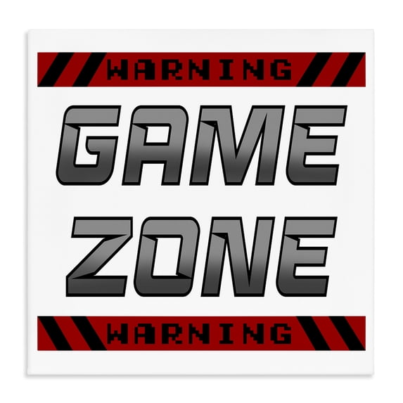 Stupell Industries Contemporary Game Zone Warning Canvas Art, 30 x 30, by Marcus Prime