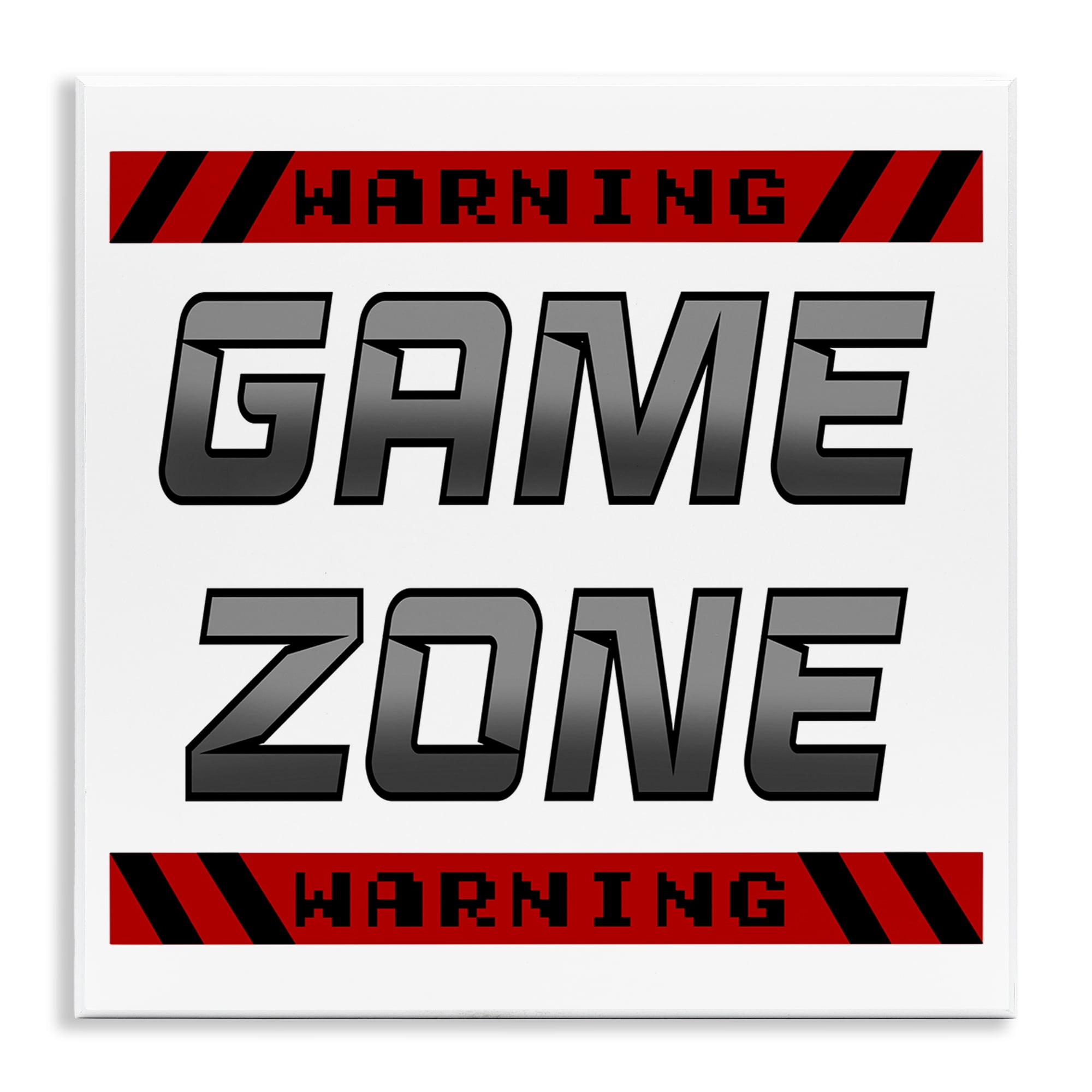 Stupell Industries Game Zone Warning Wall Plaque Art, design by Marcus Prime
