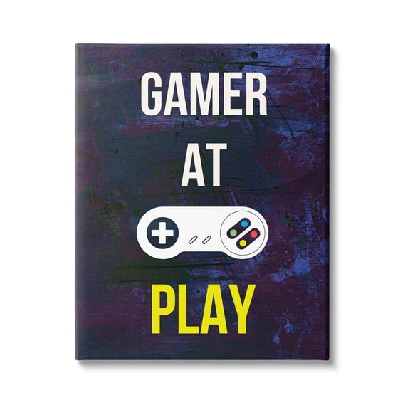 Stupell Industries Gamer At Play Vivid Layered Background Controller Graphic Art Gallery Wrapped Canvas Print Wall Art, Design by Annie Warren