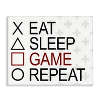 Stupell Industries Gamer Button Shapes Entertainment Painting Wrapped Canvas Art Print Wall Art, 20 x 16