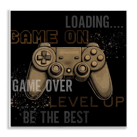 Stupell Industries Gamer Controls Phrases Quotes and Sayings Painting Unframed Art Print Wall Art, 12 x 12