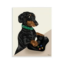 Stupell Industries Gamer Dachshund Dog Animals & Insects Painting Unframed Art Print Wall Art, 11 x 14