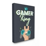 Stupell Industries Gamer King Phrase Boy's Video Game Hobby Design by Angela Nickeas, 30" x 40"