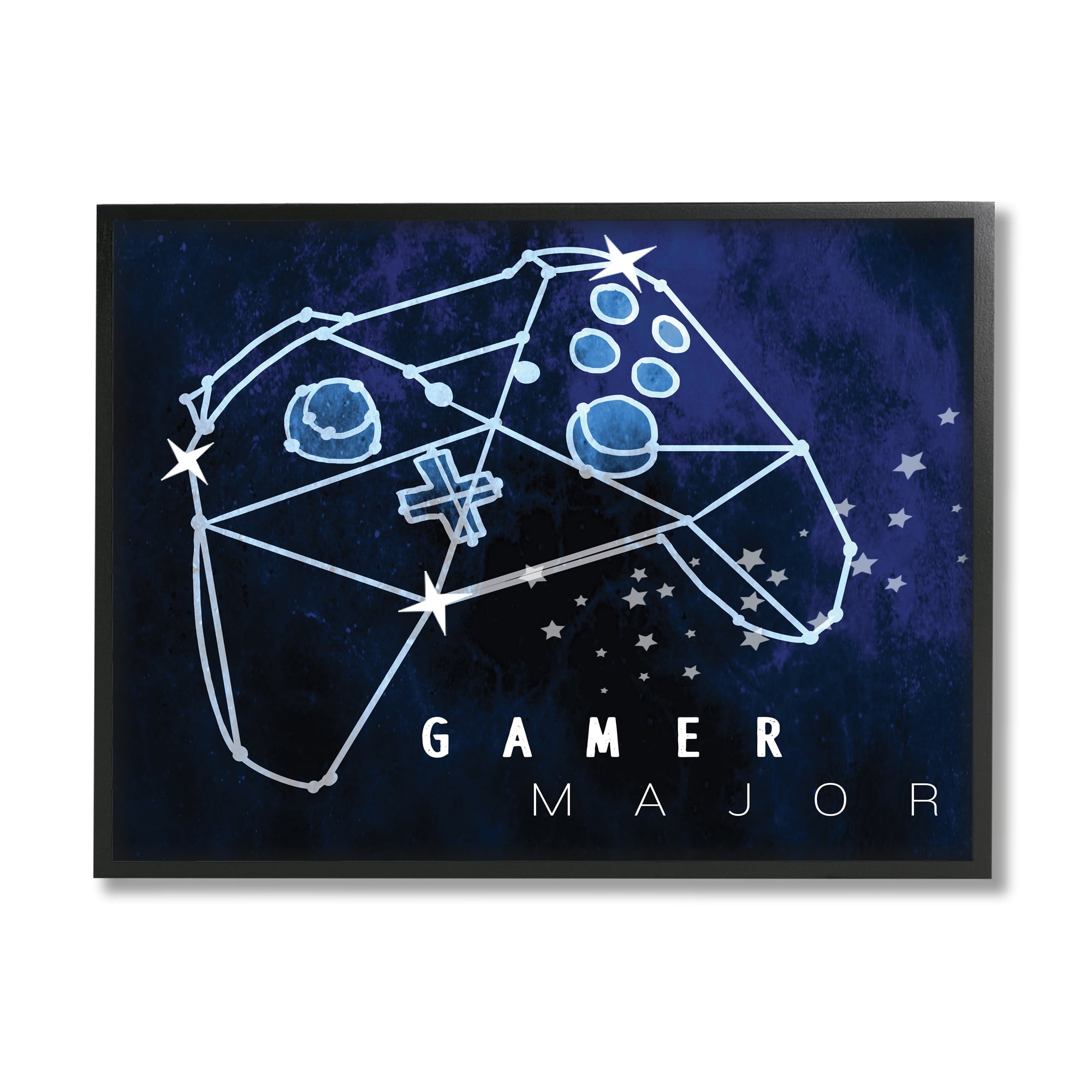 Stupell Industries Gamer Major Phrase Controller Constellation Outer Space,11 x 14,Designed by Daphne Polselli