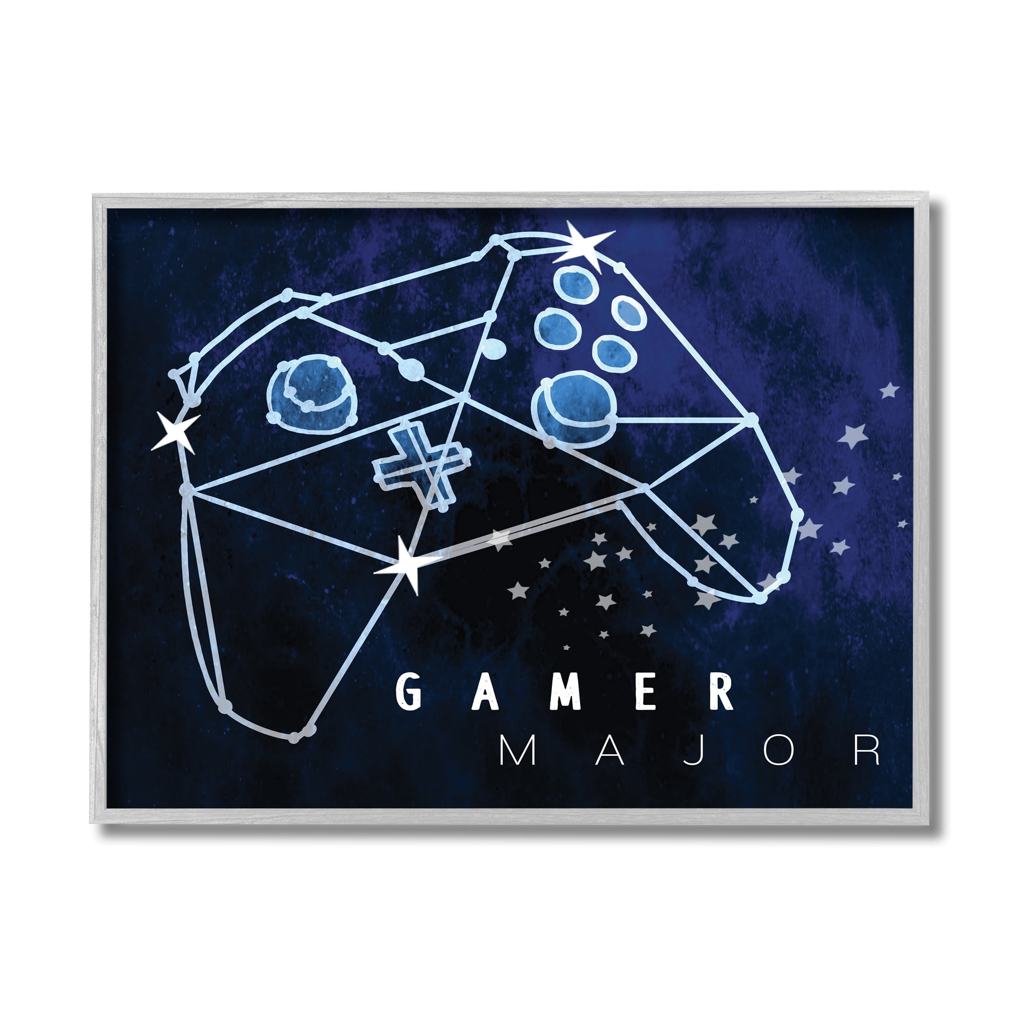 Stupell Industries Gamer Major Phrase Controller Constellation Outer Space,16 x 20,Designed by Daphne Polselli