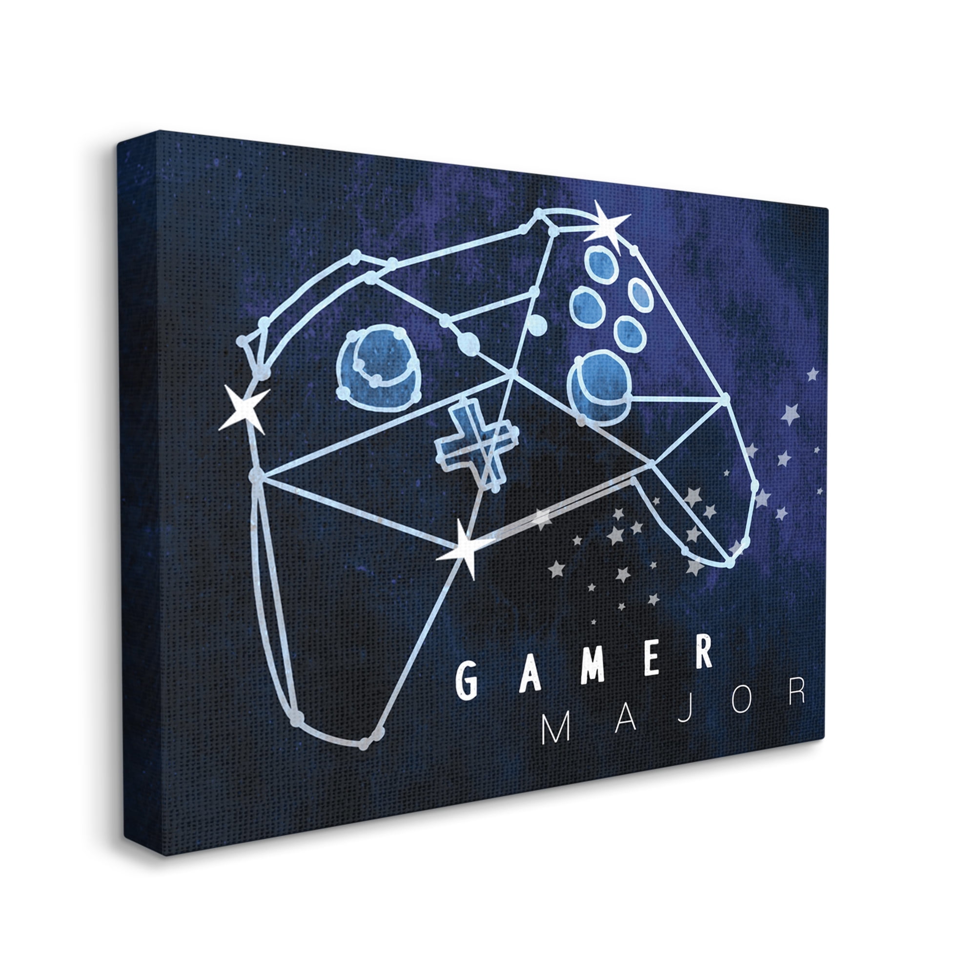 Stupell Industries Gamer Major Phrase Controller Constellation Outer Space,36 x 48,Designed by Daphne Polselli