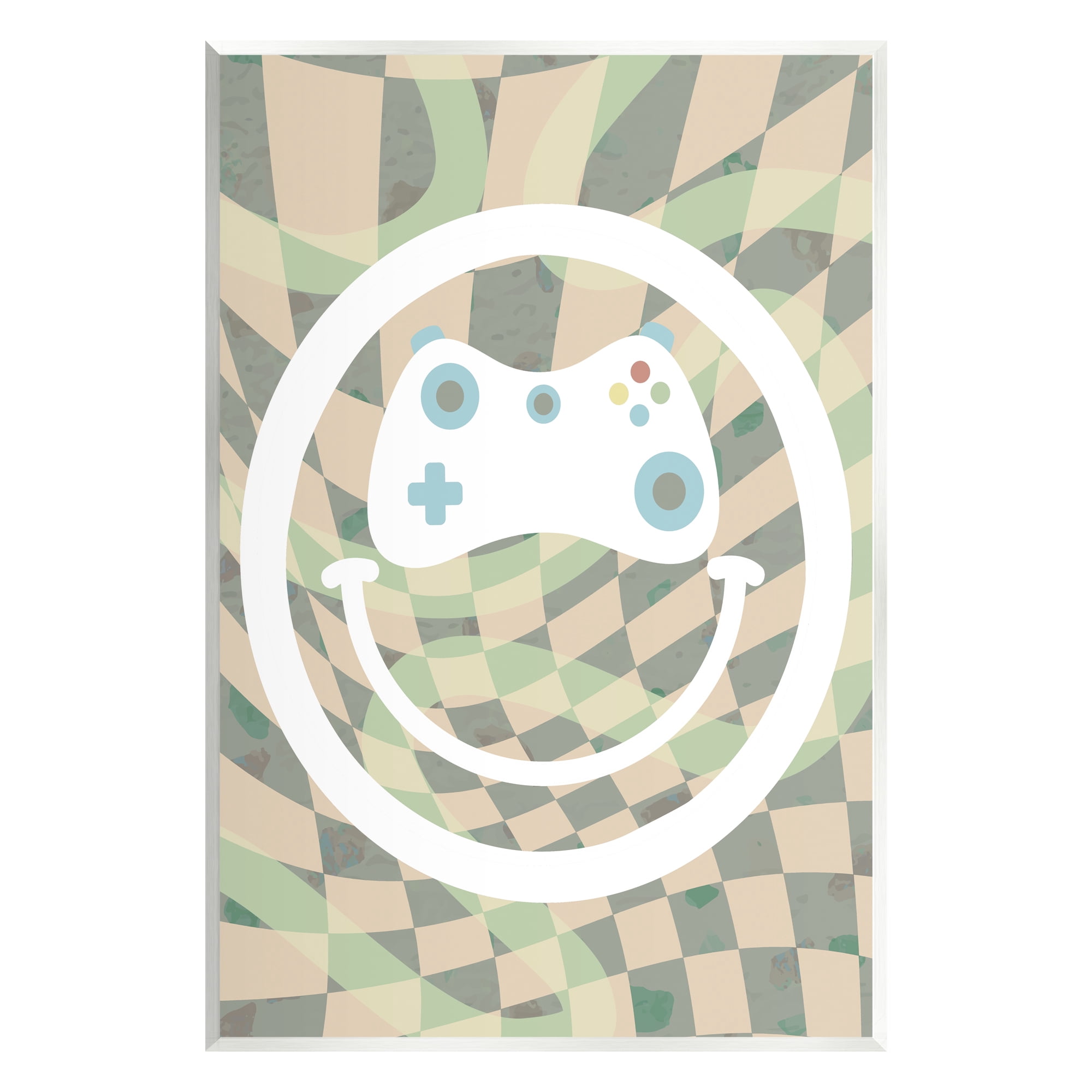 Stupell Industries Gamer Smile Patterned Abstract Painting Unframed Art Print Wall Art, 13 x 19