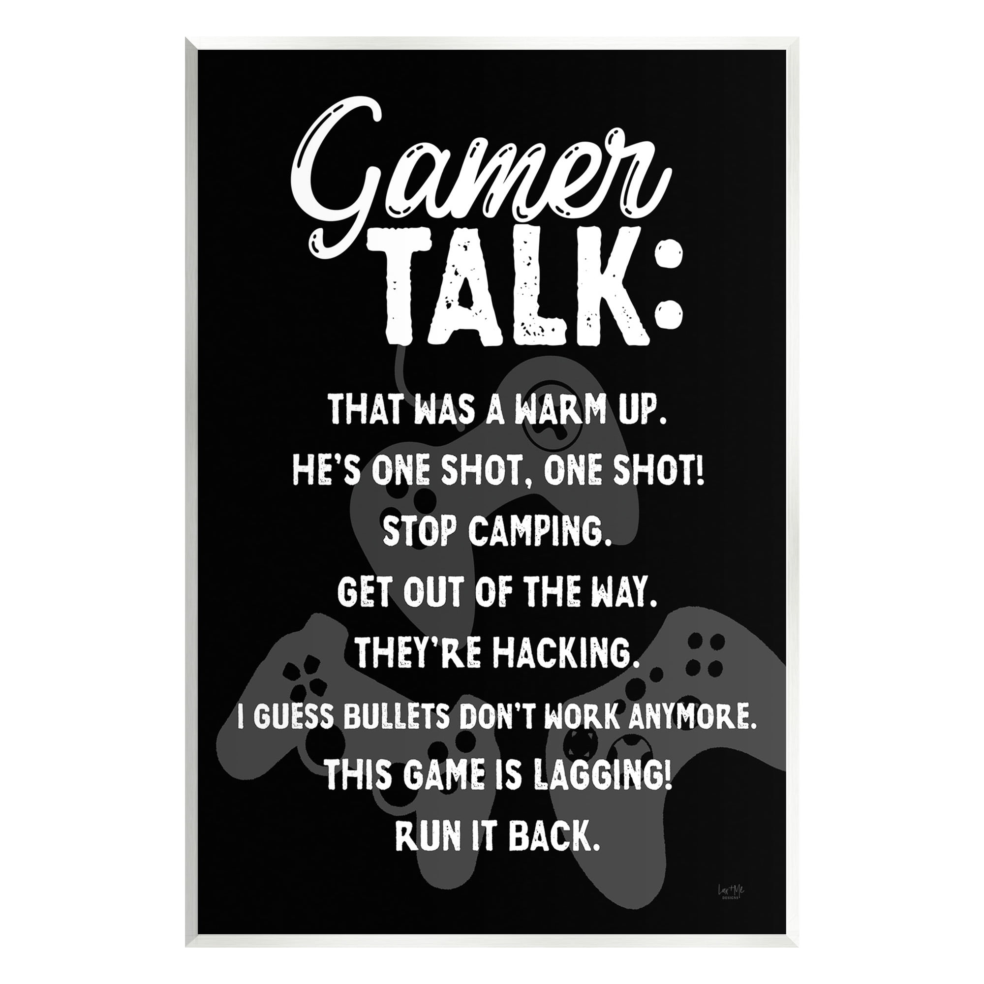 Stupell Industries Gamer Talk Phrases Typography Painting Unframed Art Print Wall Art, 13 x 19