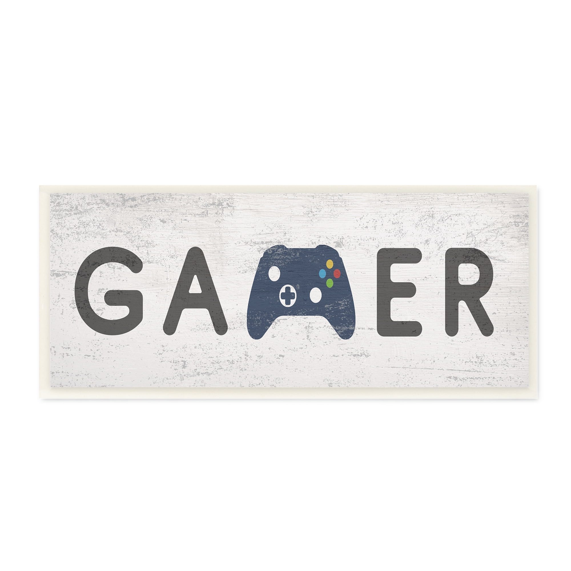 Stupell Industries Gamer Typography Kids' Video Game Controller Sign Beauty & Fashion Painting Unframed Art Print Wall Art, 7 x 17