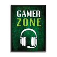 thumbnail image 1 of Stupell Industries Gamer Zone Headset Geometric Pattern Pixel Text Graphic Art Black Framed Art Print Wall Art, Design by Victoria Barnes, 1 of 5